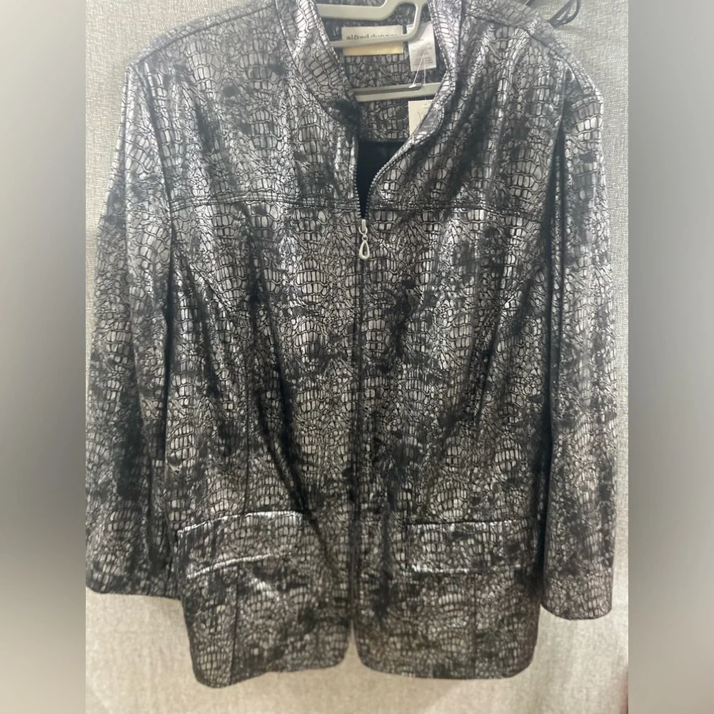 Alfred Dunner 18W Silver Crocodile Pattern Jacket